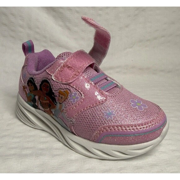 Disney Princess Toddler Pink Light Up Athletic Sneakers Size 7c Kids Shoes - Picture 10 of 12